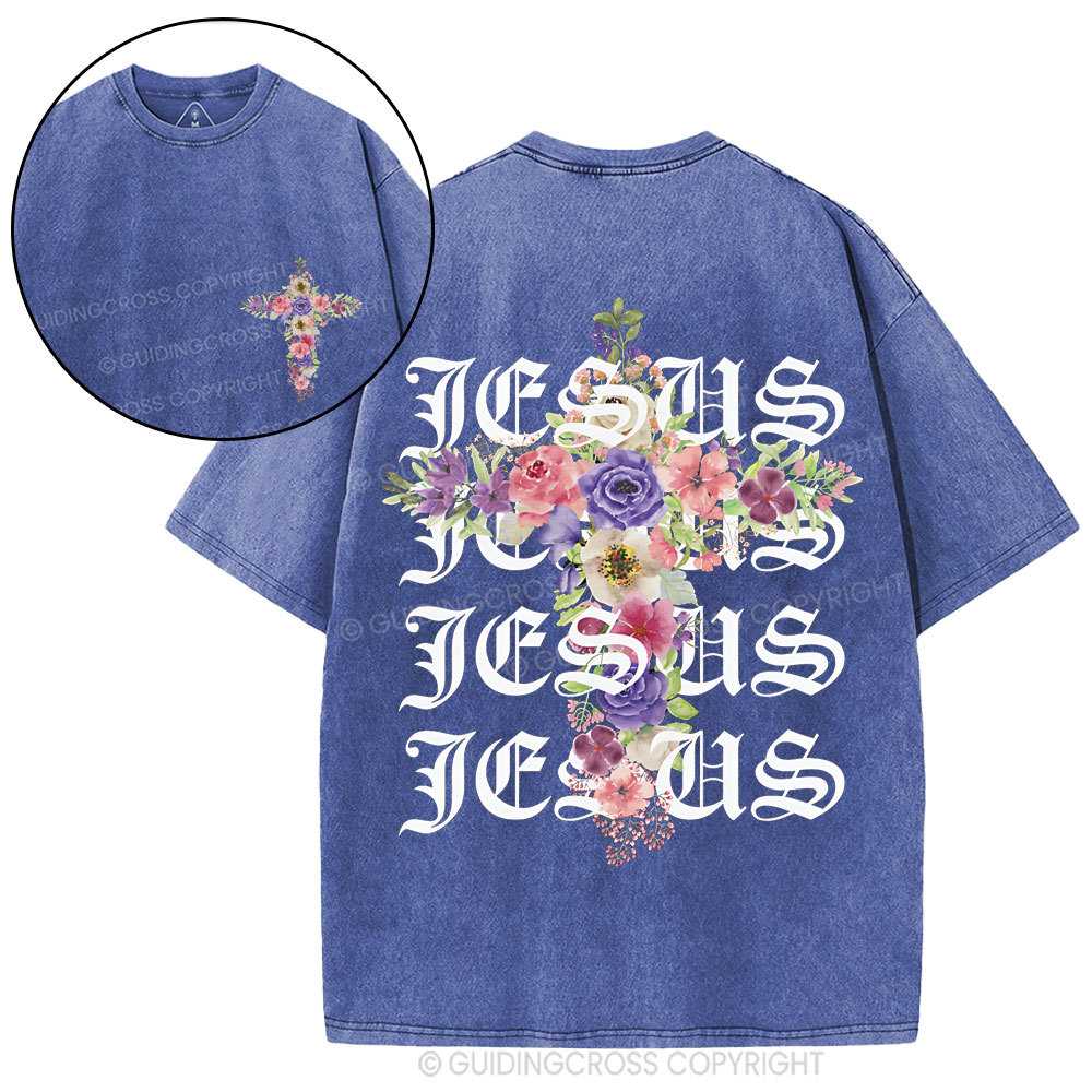 Jesus Cross Christian Washed T-Shirt