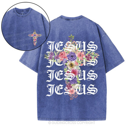 Jesus Cross Christian Washed T-Shirt