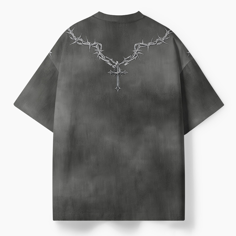 Jesus Cross Oversized All-Over Print Christian T-Shirt