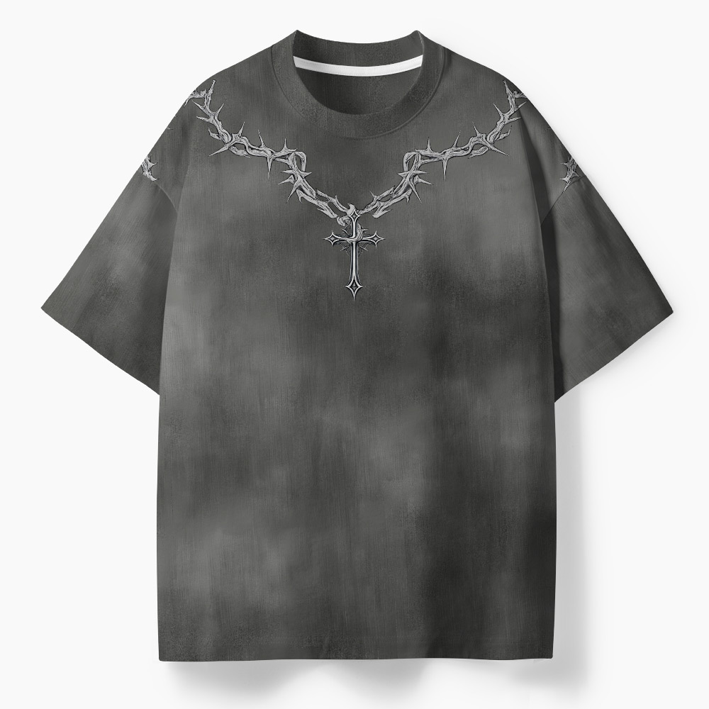 Jesus Cross Oversized All-Over Print Christian T-Shirt