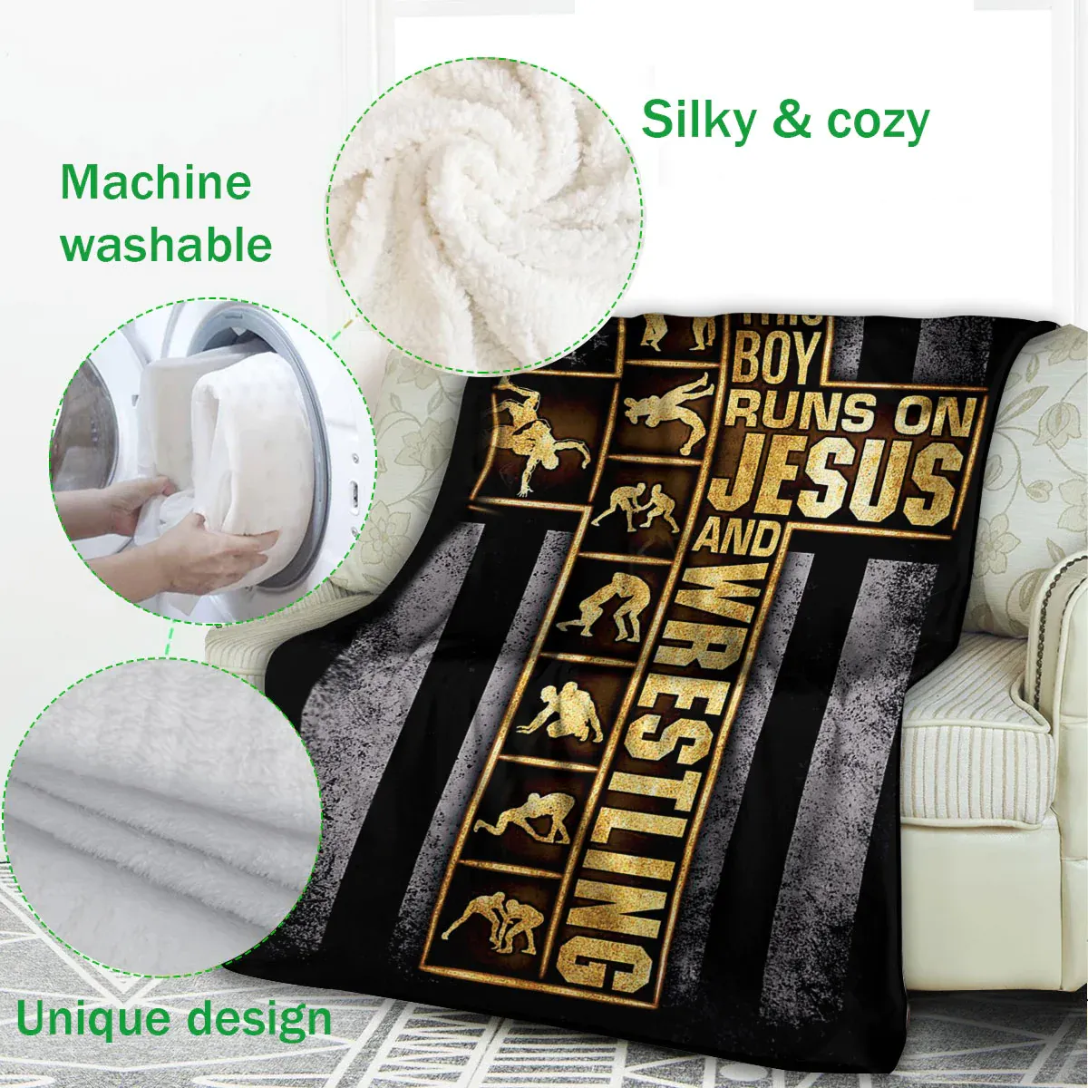 Jesus Cross Christian Blanket