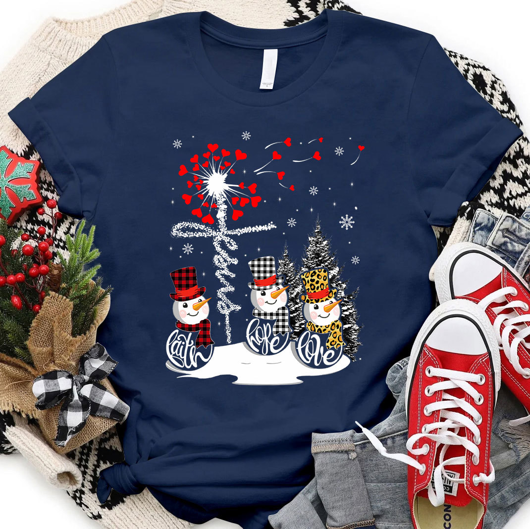 Jesus Cross Snowman Christian T-Shirt