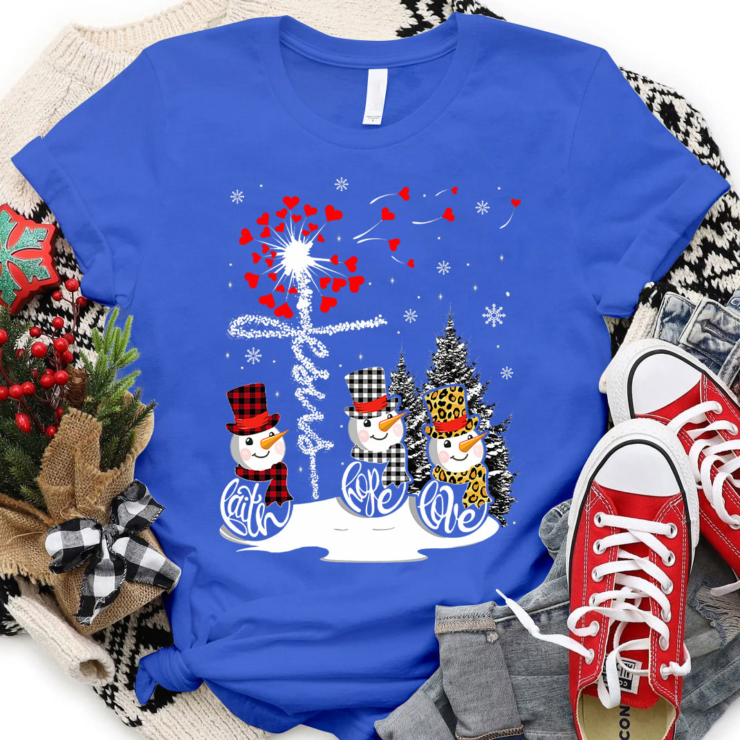 Jesus Cross Snowman Christian T-Shirt