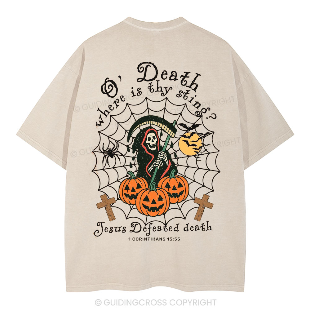 Jesus Defeated Death Christian Washed T-Shirt