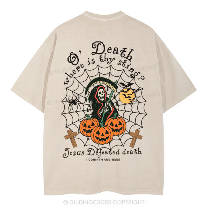 Jesus Defeated Death Christian Washed T-Shirt