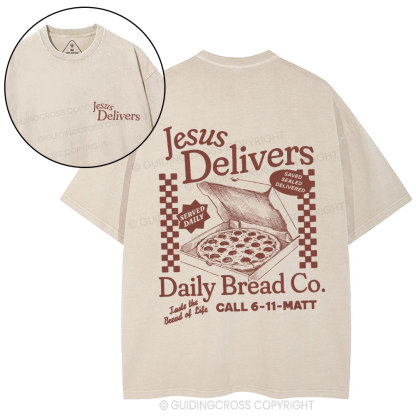Jesus Delivers Christian Washed T-Shirt