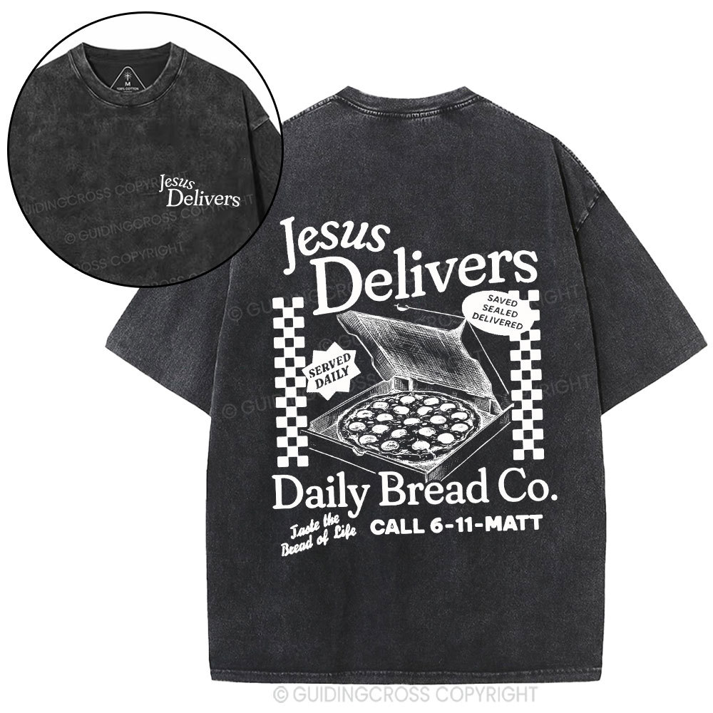 Jesus Delivers Christian Washed T-Shirt