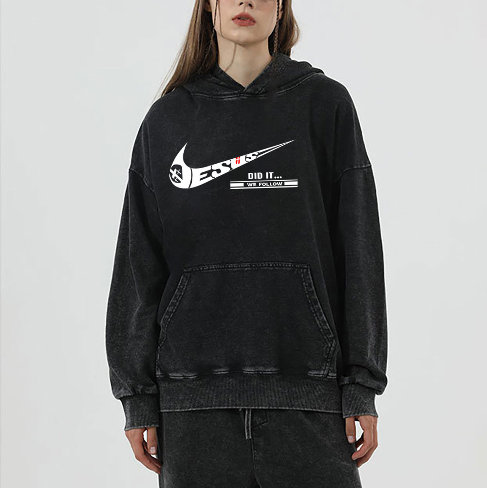 Jesus Did It Christian Washed Hoodie Sale - GuidingCross