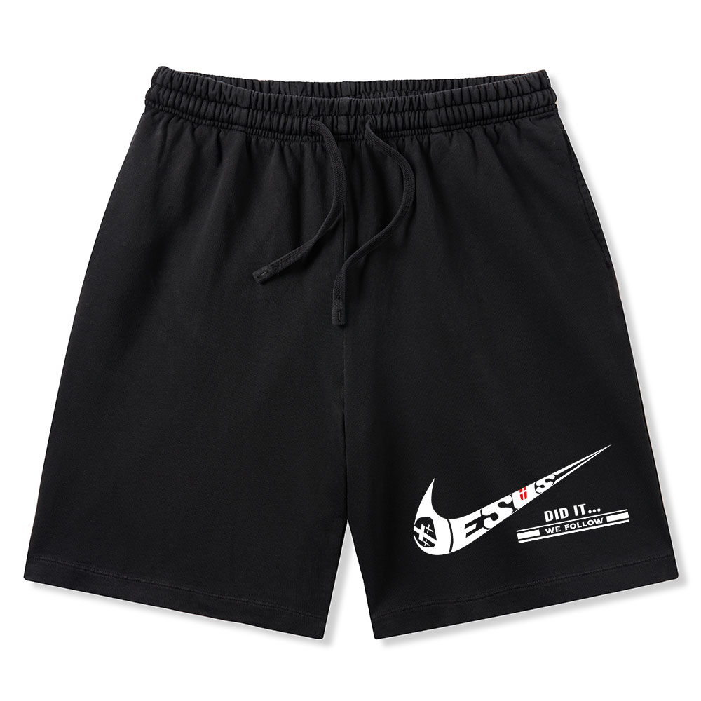 Jesus Did It Christian Washed Shorts