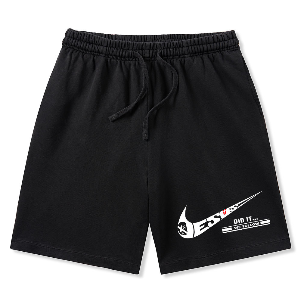 Jesus Did It Christian Washed Shorts
