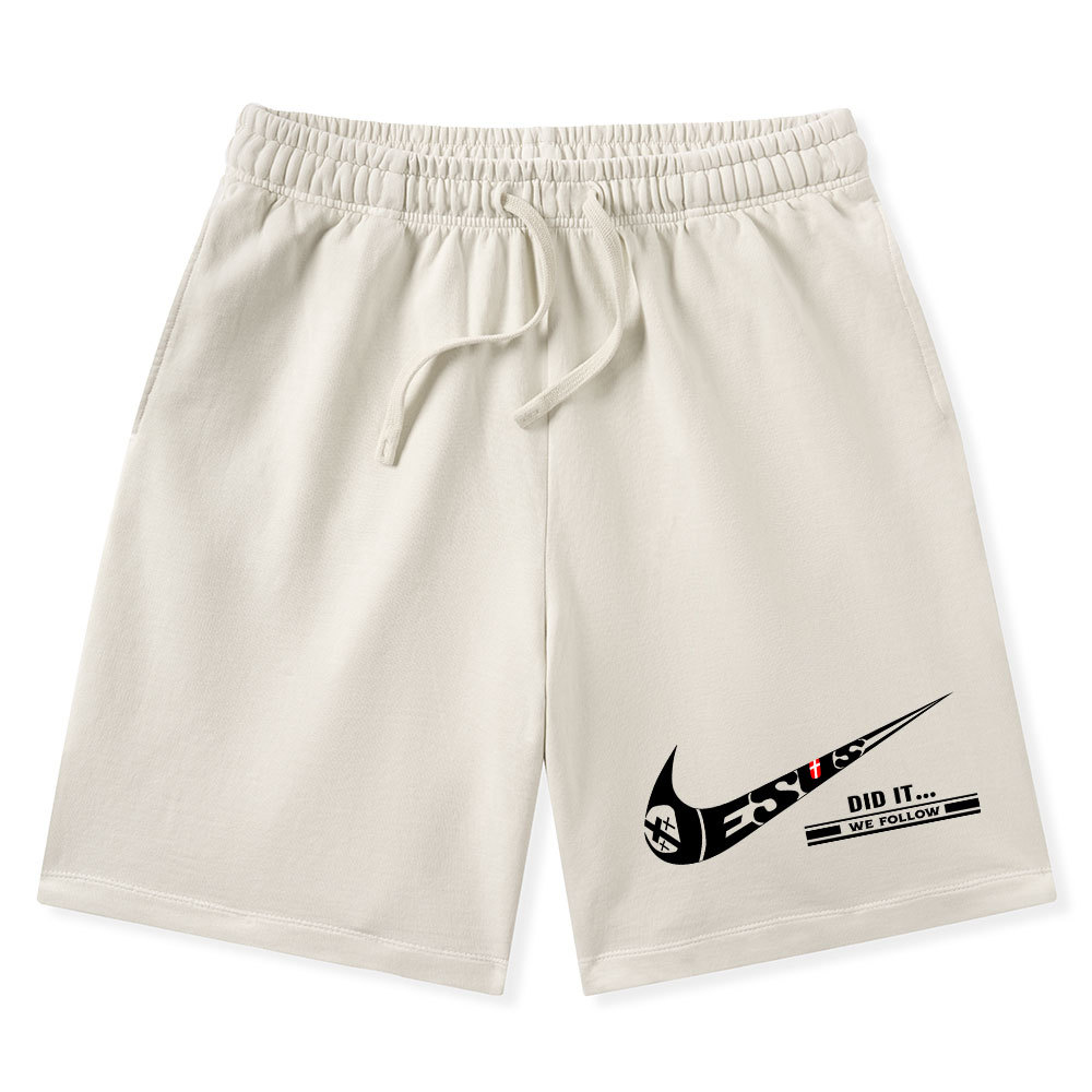 Jesus Did It Christian Washed Shorts