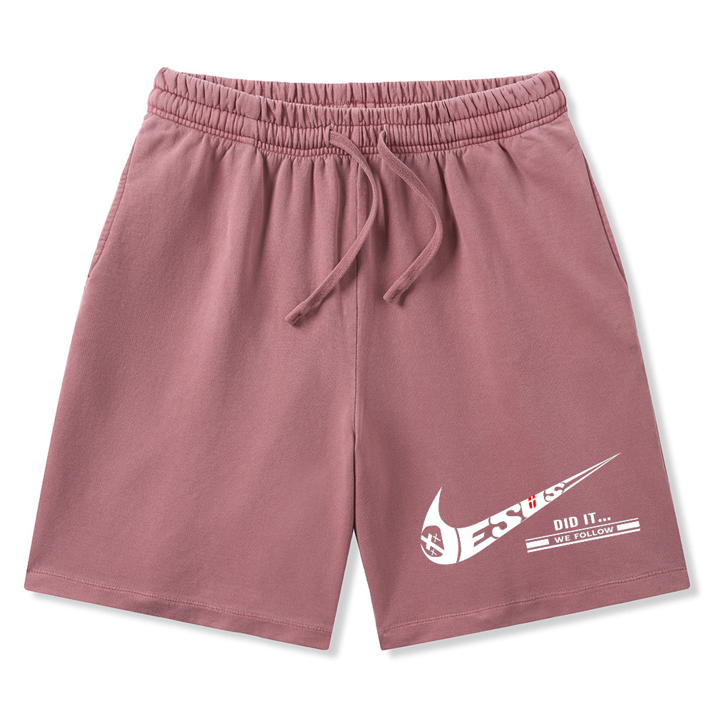 Jesus Did It Christian Washed Shorts