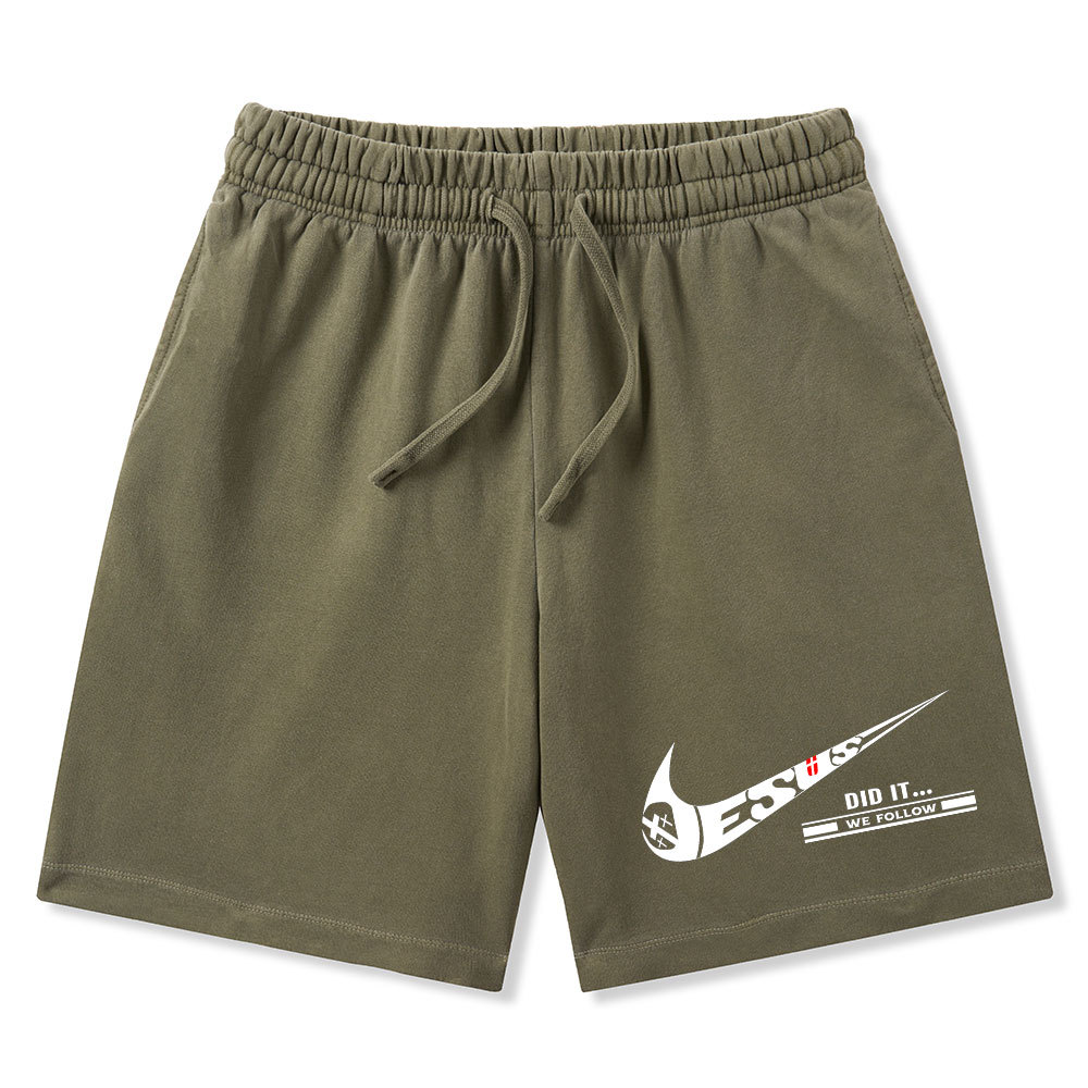 Jesus Did It Christian Washed Shorts
