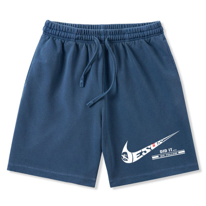 Jesus Did It Christian Washed Shorts