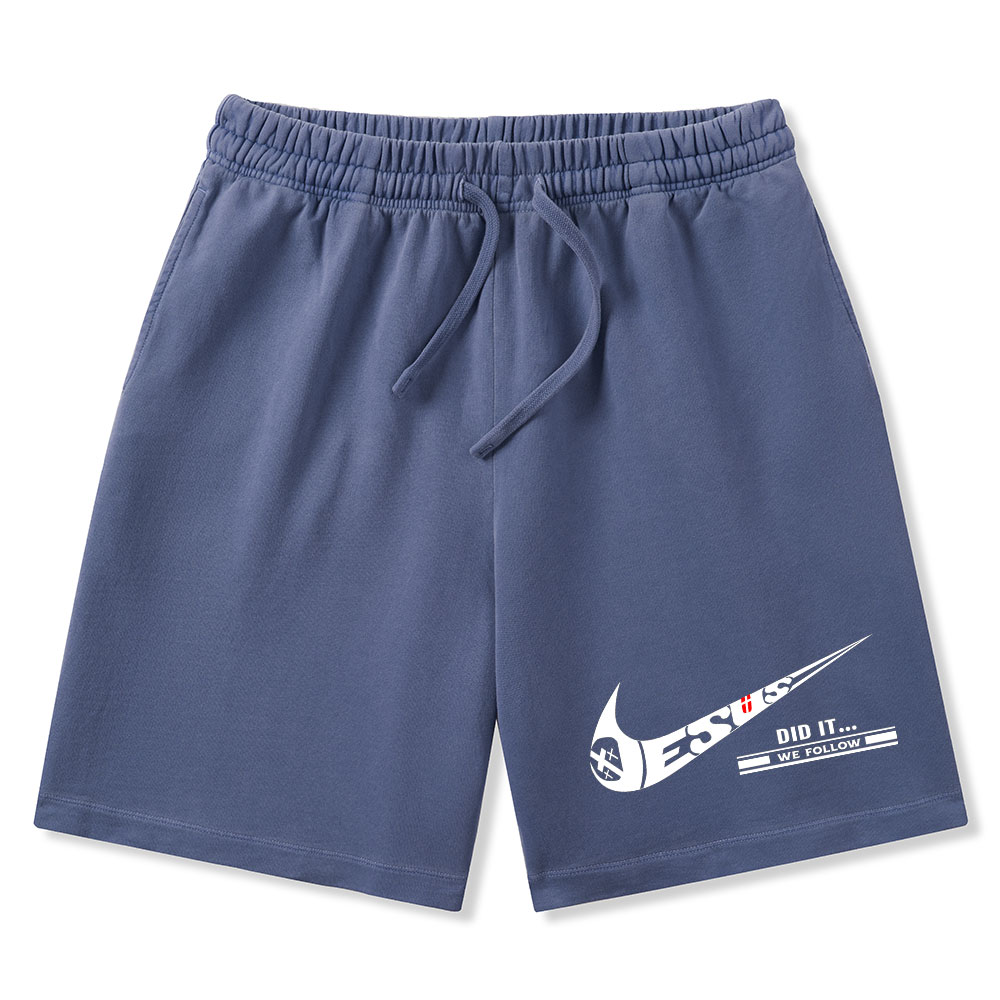 Jesus Did It Christian Washed Shorts