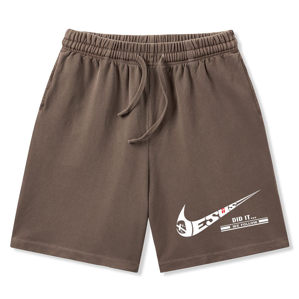 Jesus Did It Christian Washed Shorts