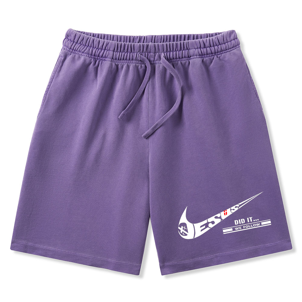 Jesus Did It Christian Washed Shorts