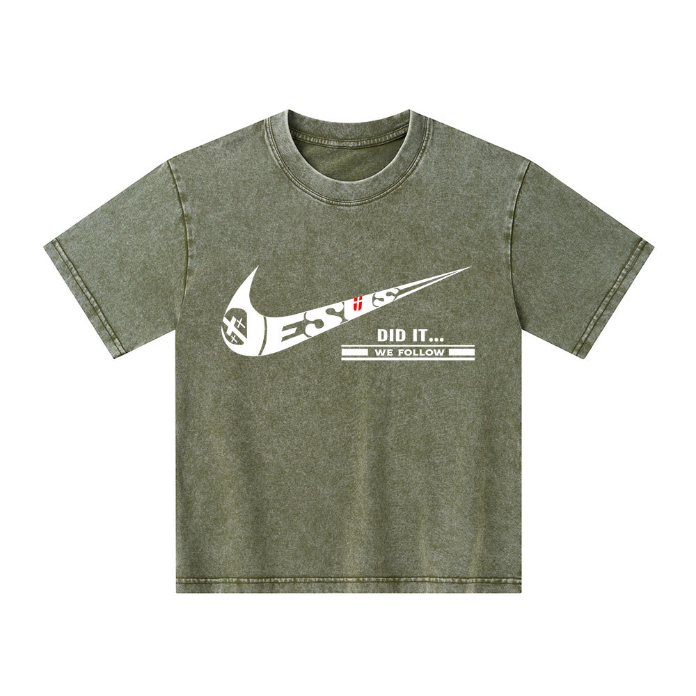 Jesus Did It Christian Washed T-Shirt