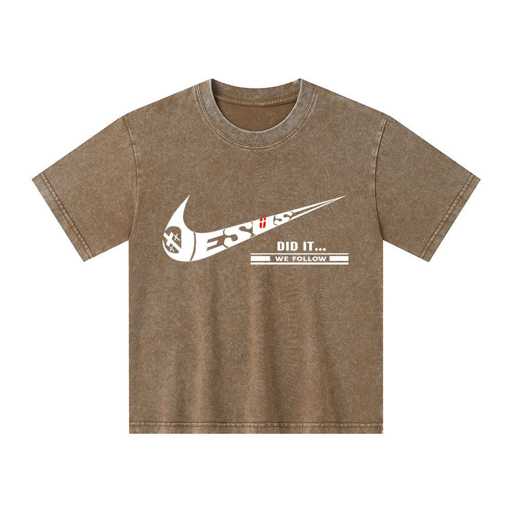 Jesus Did It Christian Washed T-Shirt