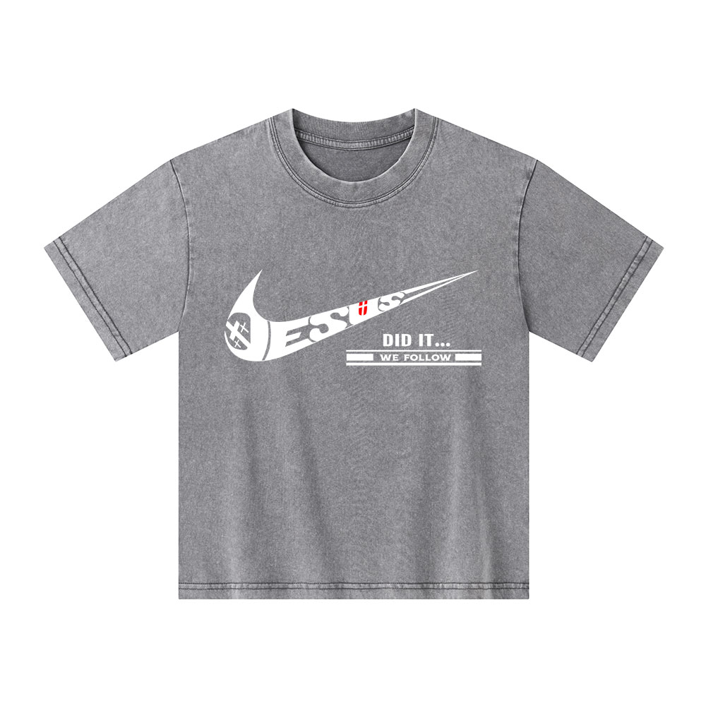 Jesus Did It Christian Washed T-Shirt