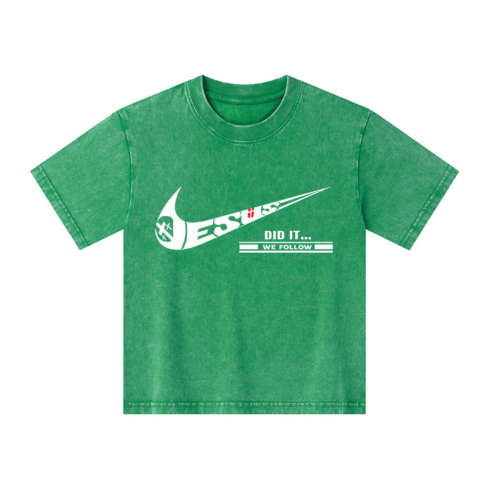 Jesus Did It Christian Washed T-Shirt