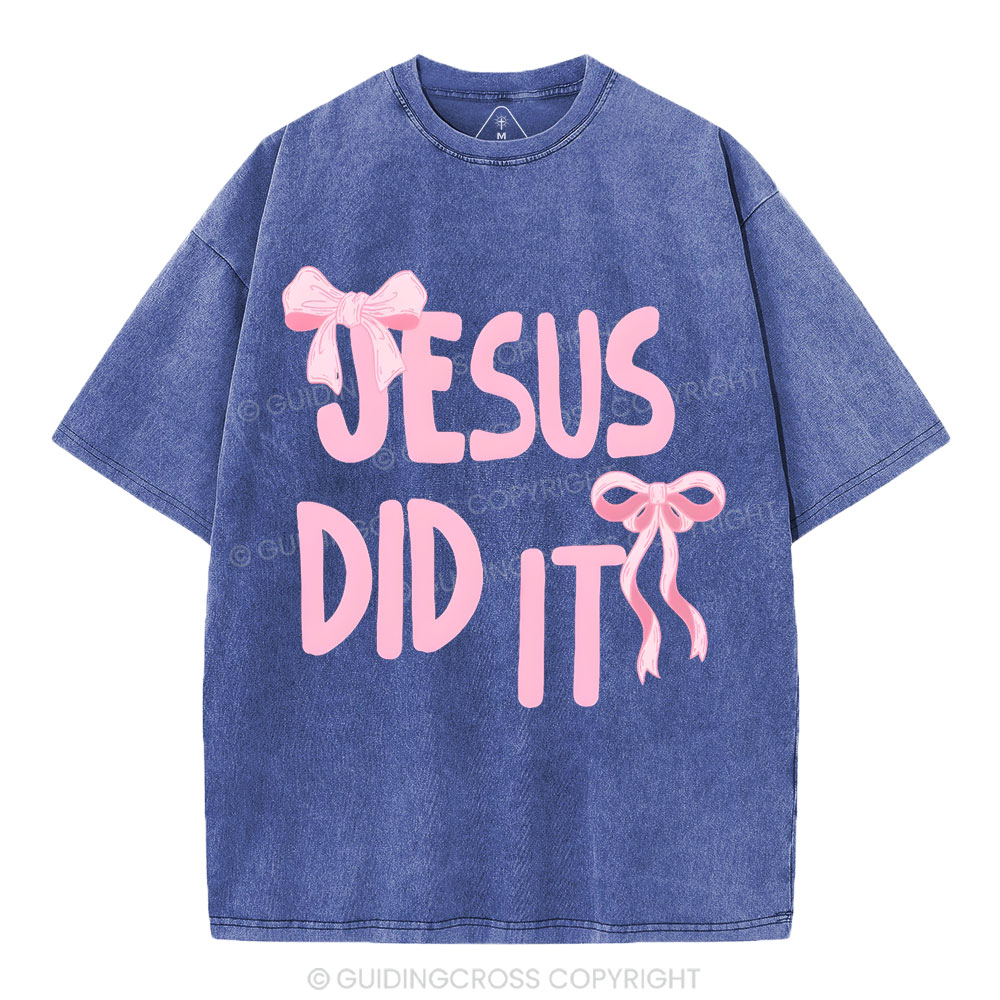 Jesus Did It Christian Washed T-Shirt