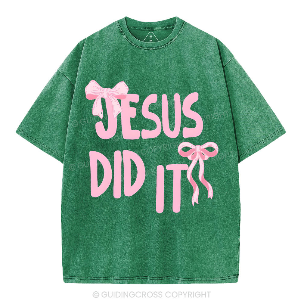 Jesus Did It Christian Washed T-Shirt