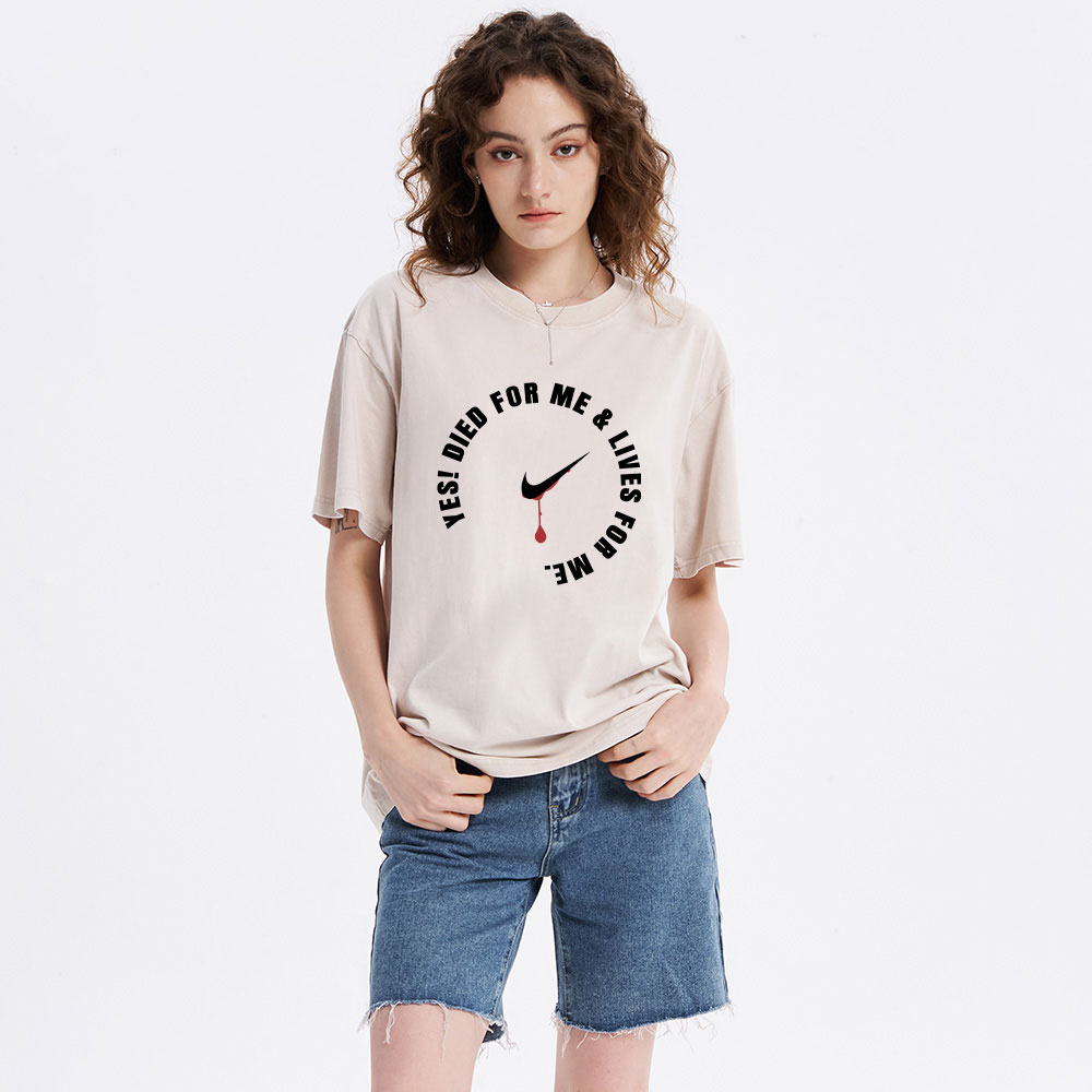 Jesus Died For Me And Lived For Me Christian Washed T-Shirt