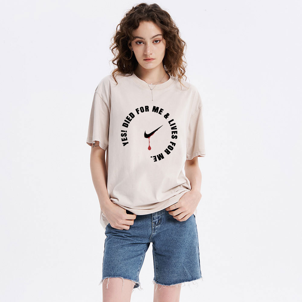 Jesus Died For Me And Lived For Me Christian Washed T-Shirt