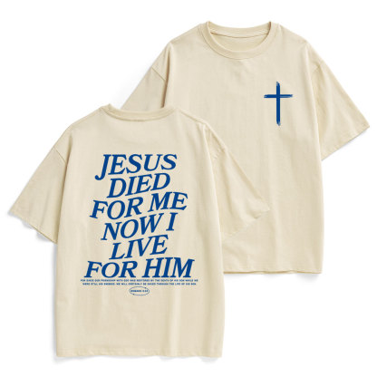Jesus Died For Me Now I Live For Him Christian Heavy Cotton T-Shirt
