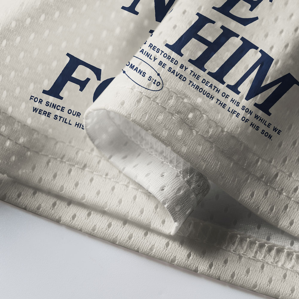 Jesus Died For Me Now I Live For Him Christian Mesh Jersey