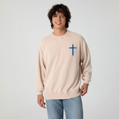 Jesus Died For Me Now I Live For Him Christian Washed Sweatshirt