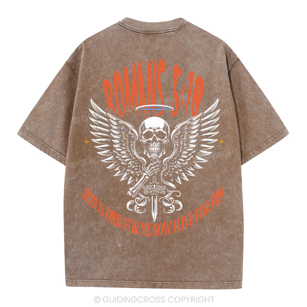 Jesus Died For Me Now I Live For Him Christian Washed T-Shirt