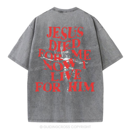Jesus Died For Us Christian Washed T-Shirt