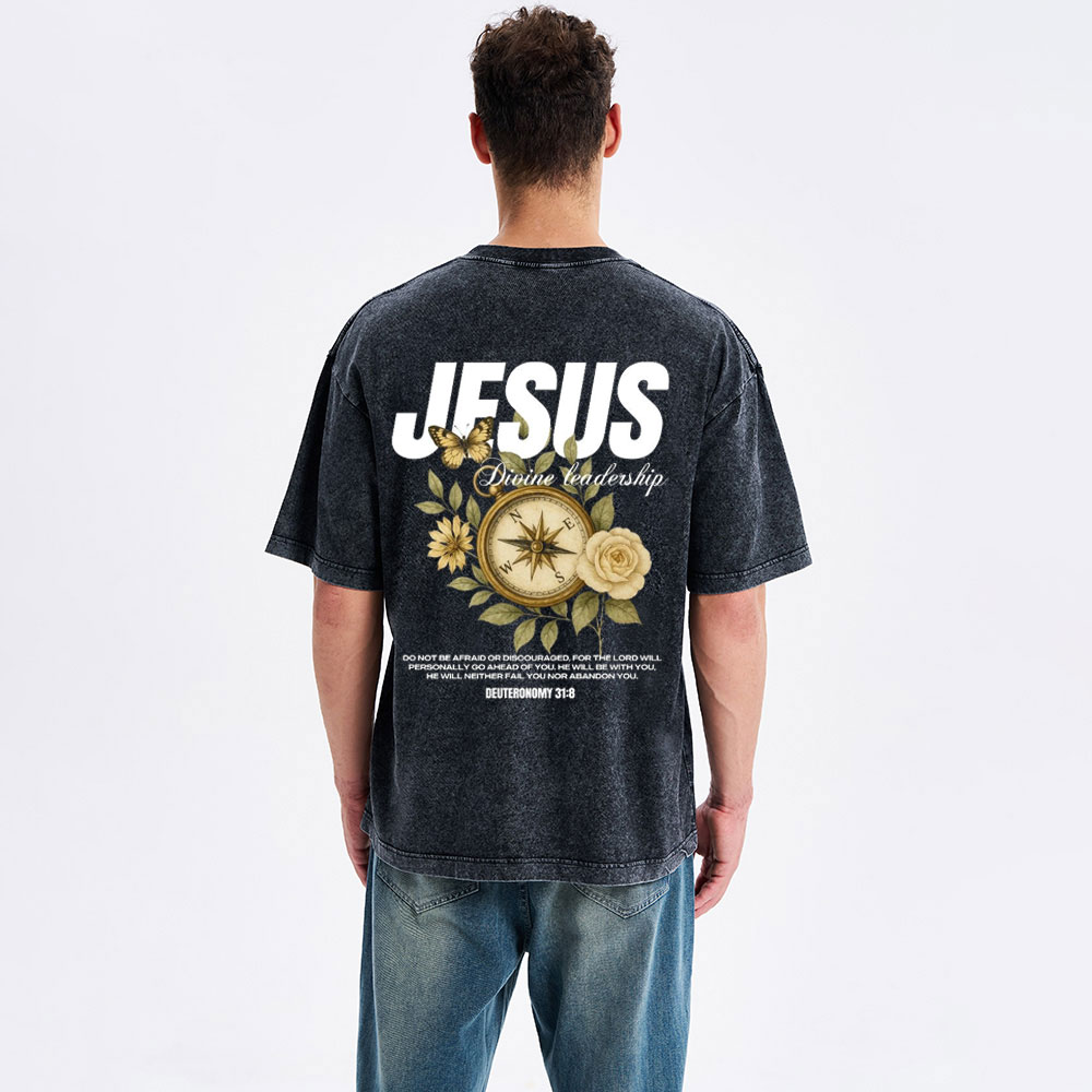 Jesus Divine Leadership Washed T-Shirt