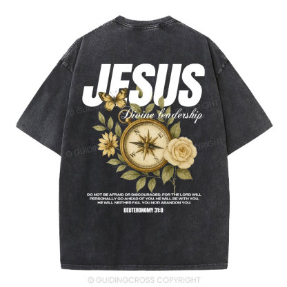 Jesus Divine Leadership Washed T-Shirt