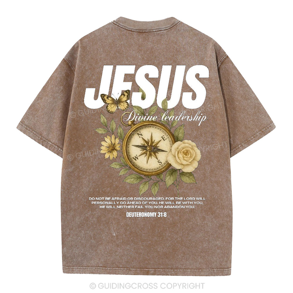 Jesus Divine Leadership Washed T-Shirt