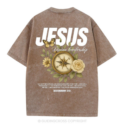 Jesus Divine Leadership Washed T-Shirt
