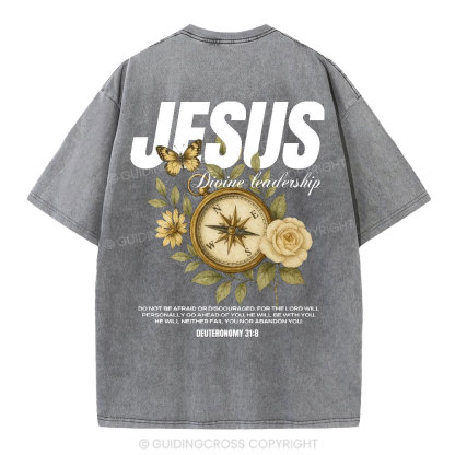 Jesus Divine Leadership Washed T-Shirt