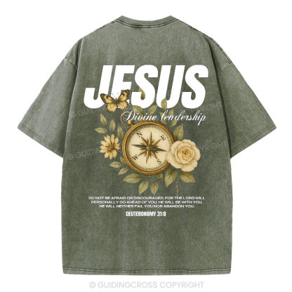 Jesus Divine Leadership Washed T-Shirt