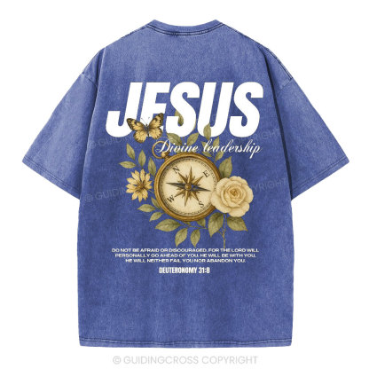 Jesus Divine Leadership Washed T-Shirt