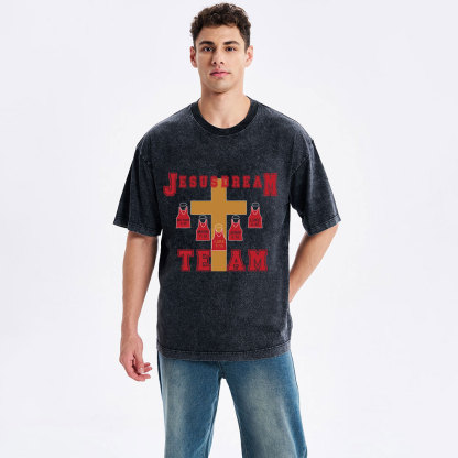 Jesus Dream Team Christian Washed T-Shirt