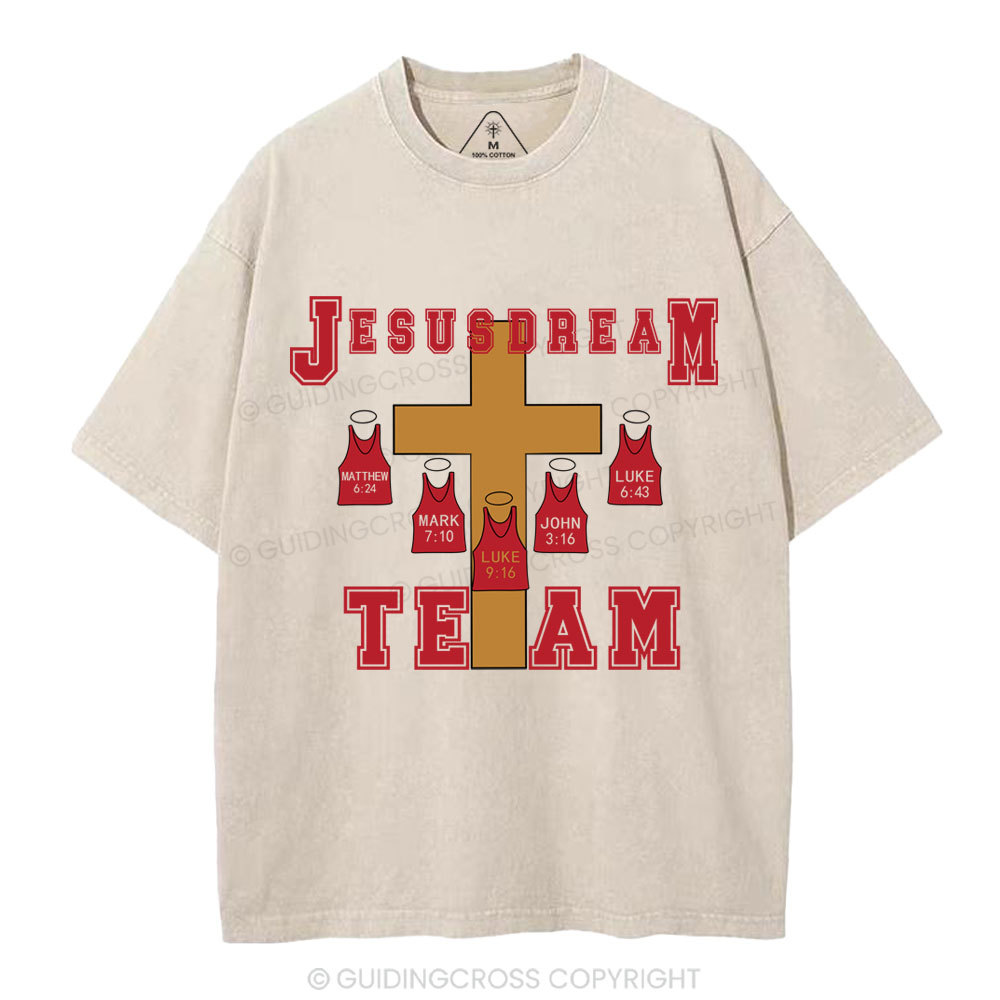 Jesus Dream Team Christian Washed T-Shirt