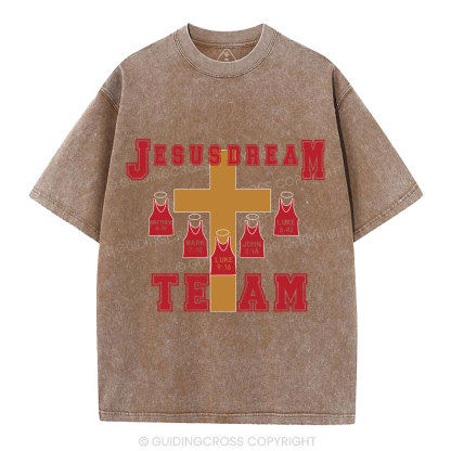 Jesus Dream Team Christian Washed T-Shirt