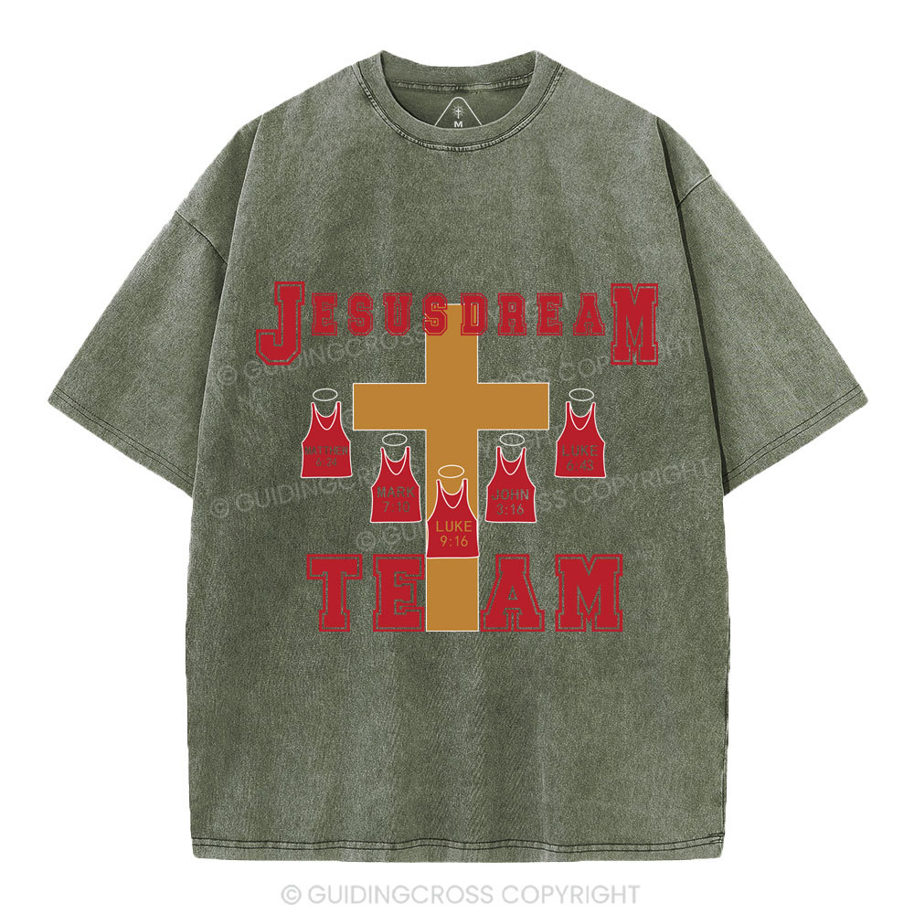 Jesus Dream Team Christian Washed T-Shirt