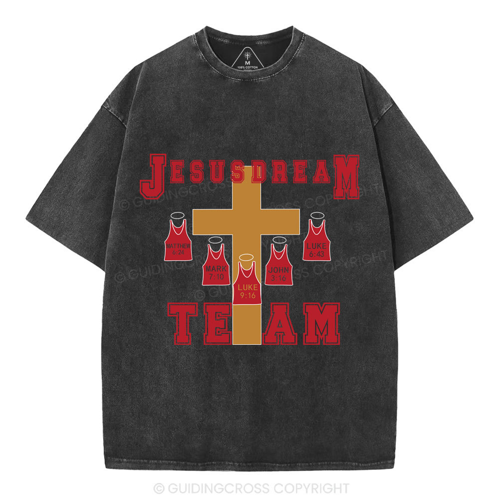 Jesus Dream Team Christian Washed T-Shirt