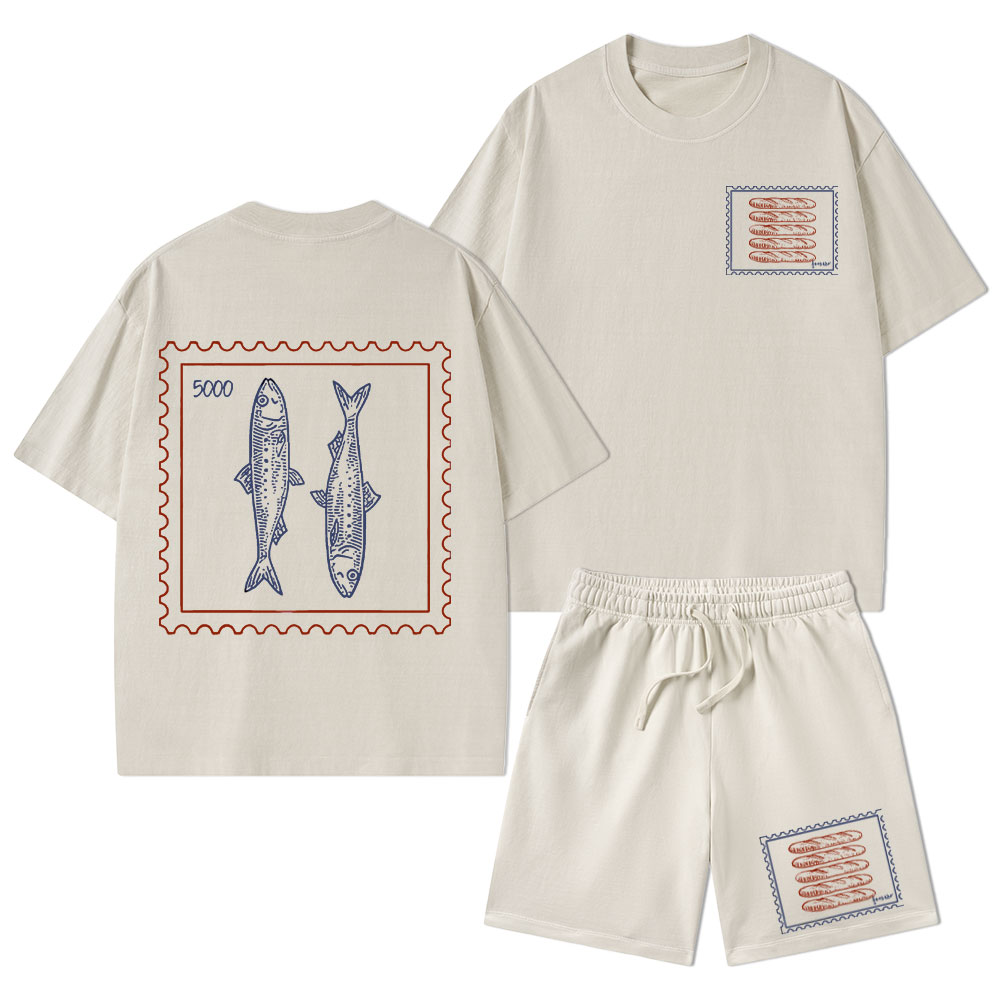 Jesus Feeds Christian Washed T-Shirt & Shorts