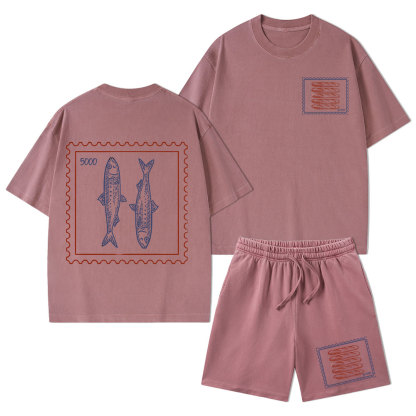 Jesus Feeds Christian Washed T-Shirt & Shorts