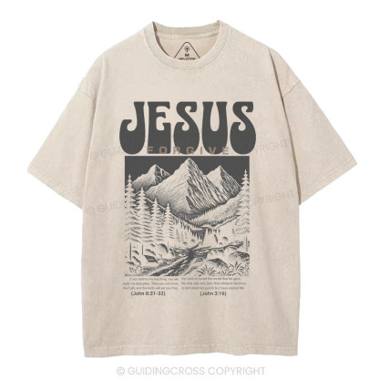 Jesus Forgive Christian Washed T-Shirt