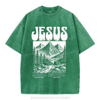 Jesus Forgive Christian Washed T-Shirt